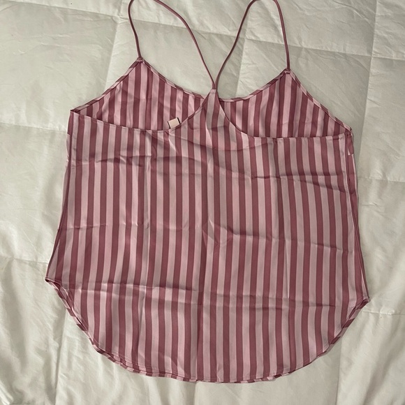 Victoria Secrets T-back Cami Pink Strips Size S - Picture 2 of 6